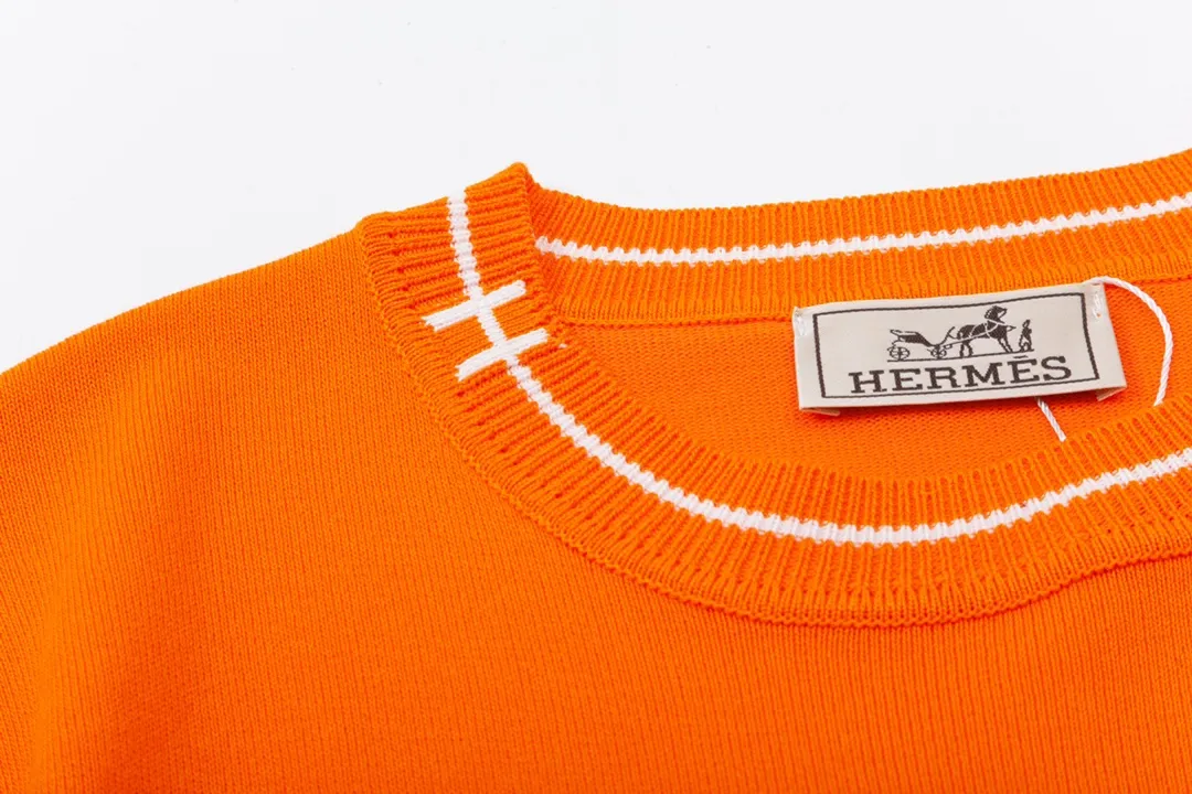 HERMES ， Retro Same Style T Versatile : Orange Size：M-3XL